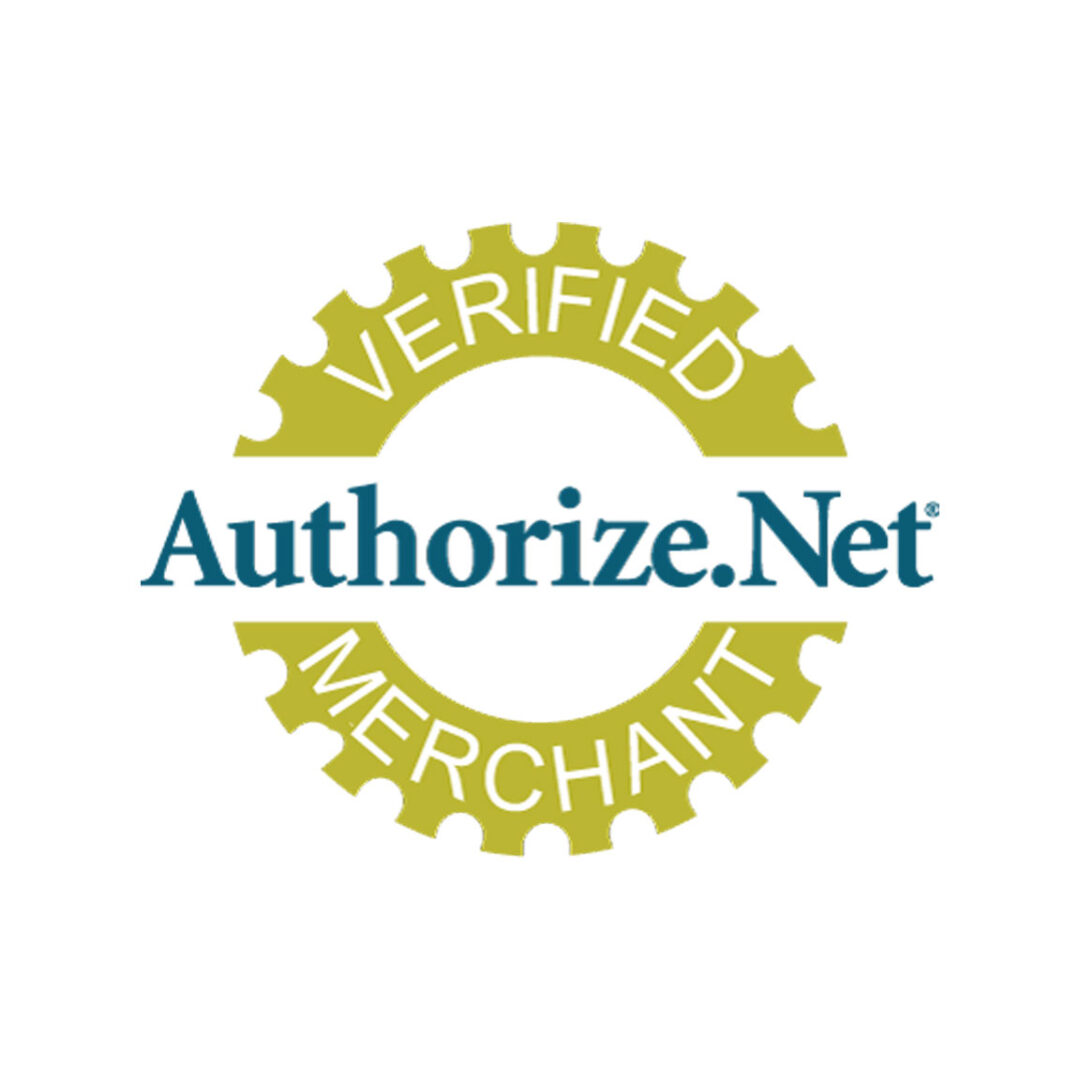 A verified merchant authorize. Net logo